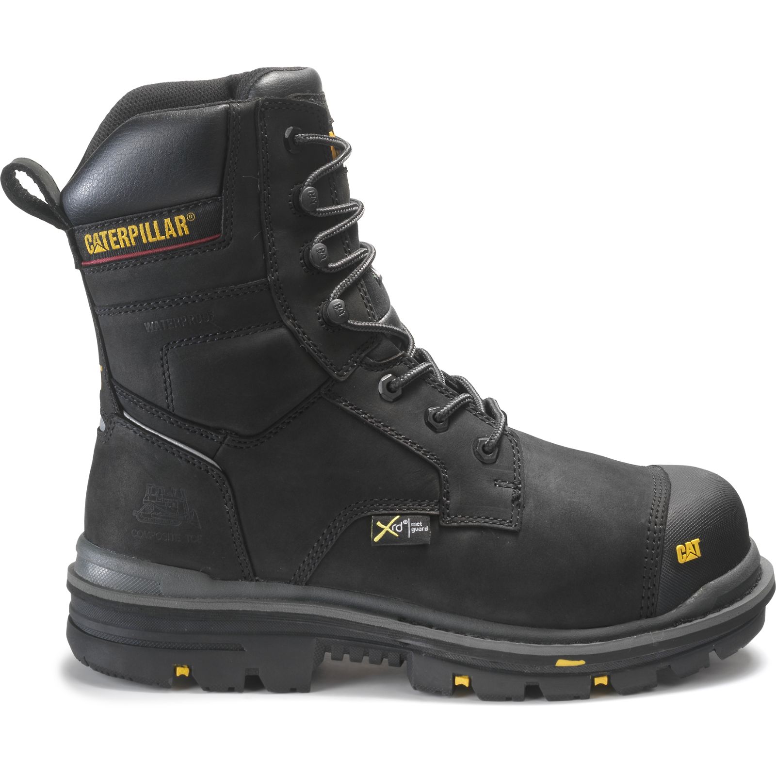 Caterpillar Men's Rasp 8" Waterproof Met Csa Work Boots Black CAT-34109